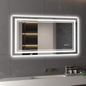 Front Light and Backlit Mirror 40 in. W x 24 in. H Rectangular Frameless Anti-Fog Lighted Wall Bathroom Vanity Mirror