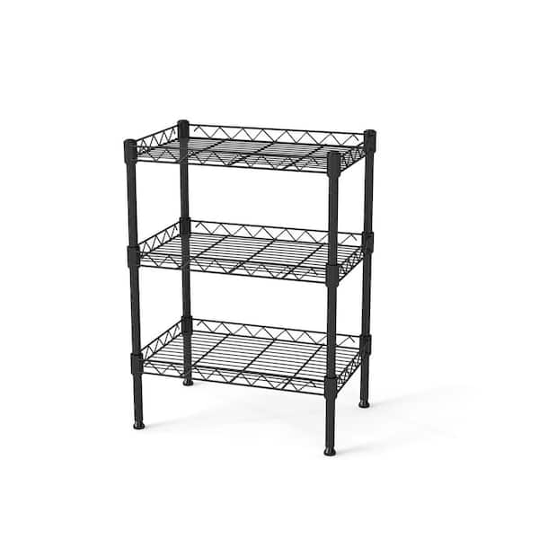 Nash Metal Wire 3-Tier Adjustable Shelving Unit in Black (17.71 in. W x 11.81 in. D x 23.63 in. H)