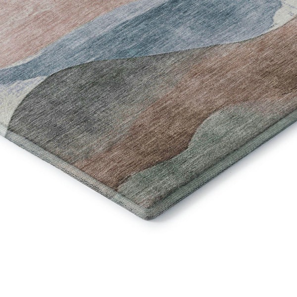 Mayfield Premium Machine Washable Abstract AMF1966 Salmon 5 ft. x 7 ft. 6 in. Area Rug