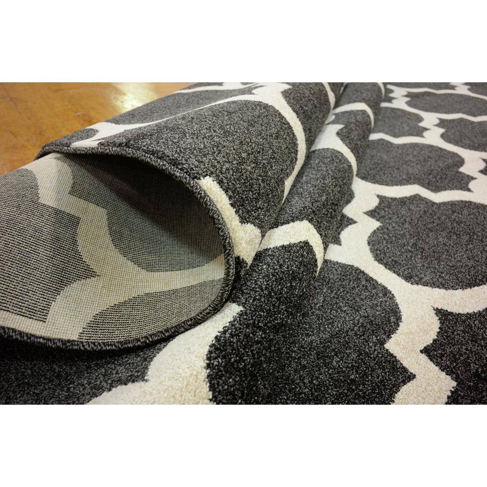 Black and Beige Trellis 9' x 12' Synthetic Area Rug