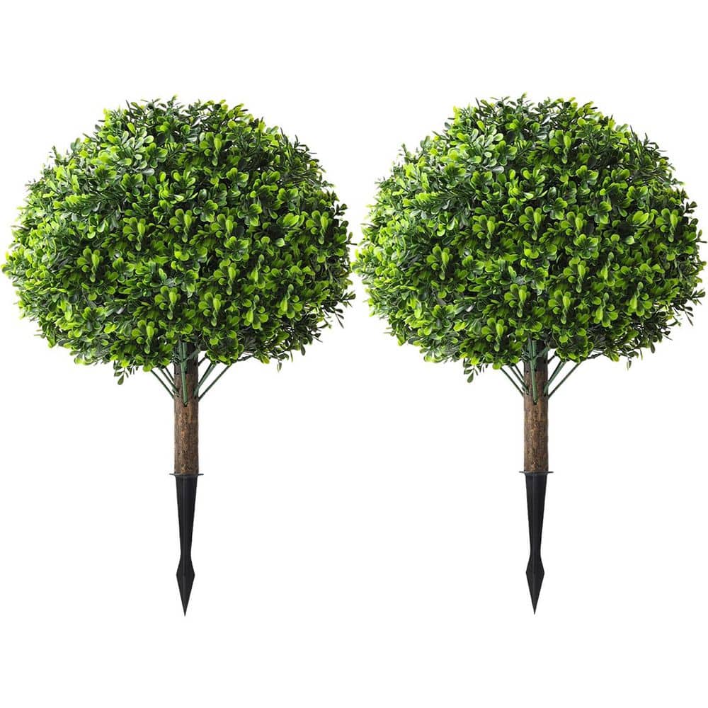 16 in. Green Outdoor Indoor Artificial Boxwood Shrub Topiary UV