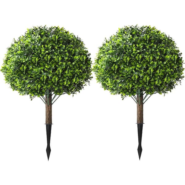bushdebrunt SIDE KICK オリーブ 16 in. Green Outdoor Indoor Artificial Boxwood Shrub Topiary UV