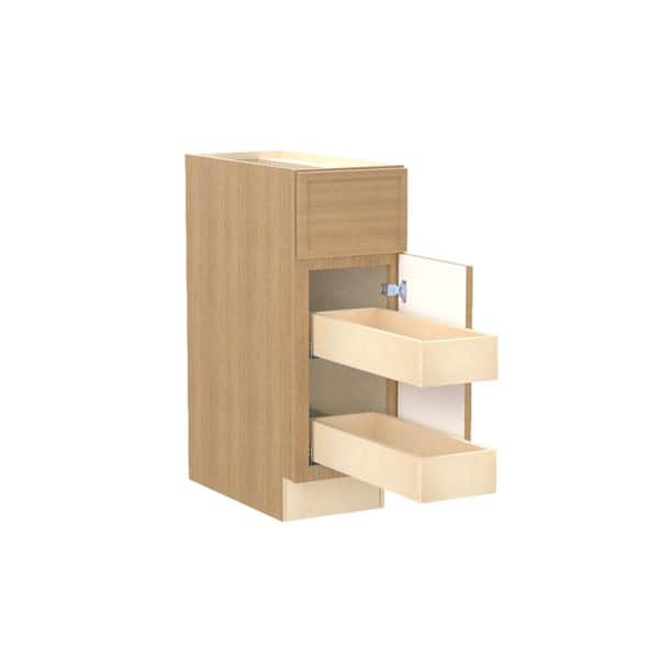 Home Decorators Collection Franklin 12 in. W x 24 in. D x 34.5 in. H Assembled Plywood Base Kitchen Cabinet in Vanguard Oak with 2ROT Soft Close RH