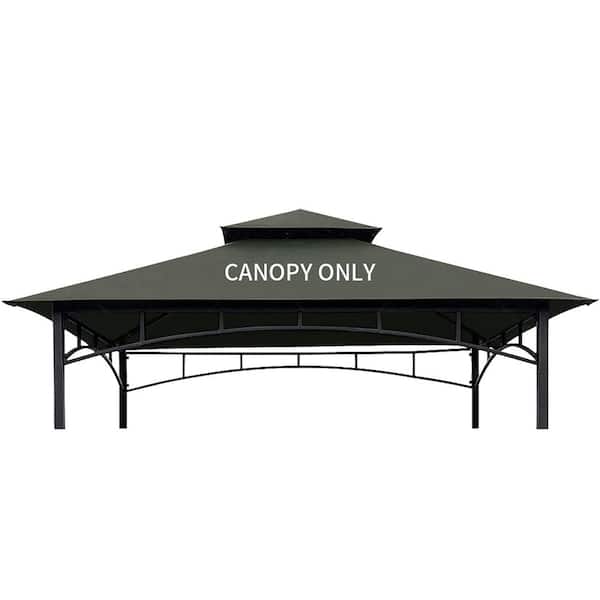 CoastShade 8 ft. x 5 ft. Polyester Roof Outdoor Grill BBQ Gazebo in Gray