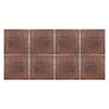 4" X 4" Hammered Copper Tile - Quantity 8 (T4DBH_PKG8