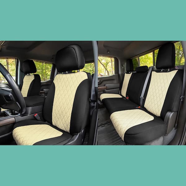 FH Group Neoprene Custom Fit Seat Covers for 2019-2023 Chevrolet Silverado 1500 2500HD 3500HD WT to Custom to LT