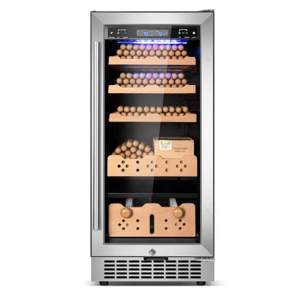 14.96 in. 88L Single Zone Electric Humidor, 546-Counts Cigar Humidor Cabinet, Beverage and Wine Cooler in Black