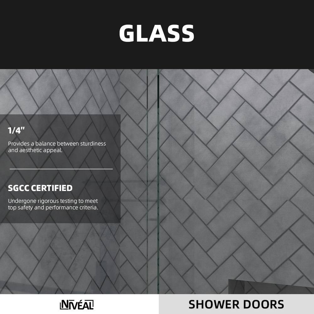 60'' Chrome Semi Frameless Sliding Tub Door with Clear Glass