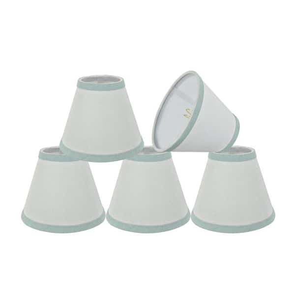 Aspen Creative Corporation 6 in. x 5 in. White and Light Blue Trim Hardback Empire Lamp Shade (5-Pack)