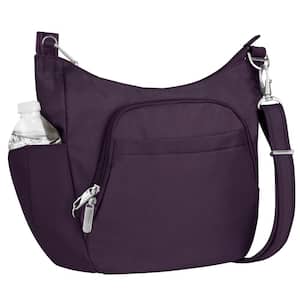 Anti-Theft Purple Poly Crossbody Bucket Tote Bag