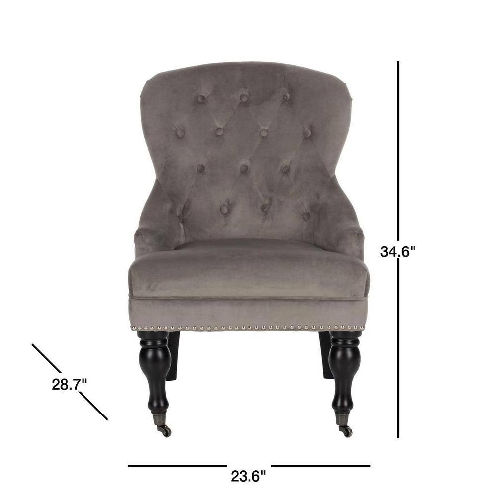 Contemporary Mushroom Gray Wood Accent Arm Chair 24"