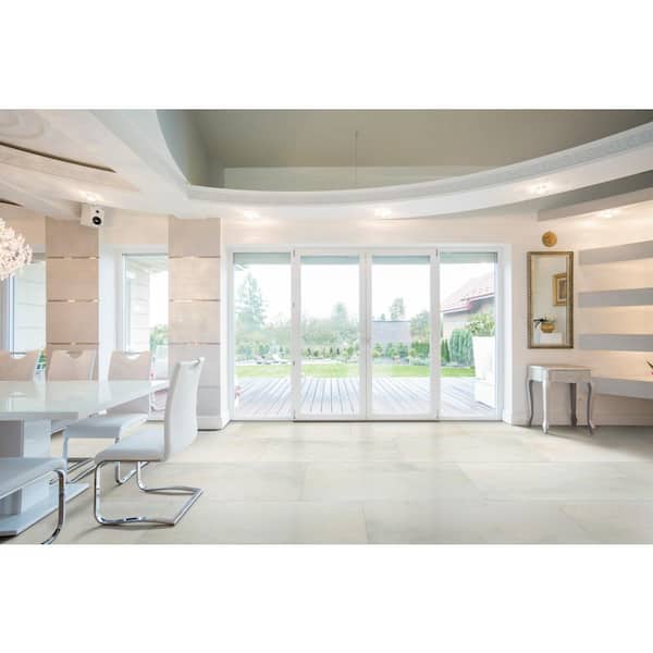 Metallic Blanche 24 in. x 48 in. Matte Porcelain Stone Look Floor and Wall Tile (40 cases/640 sq. ft./Pallet)