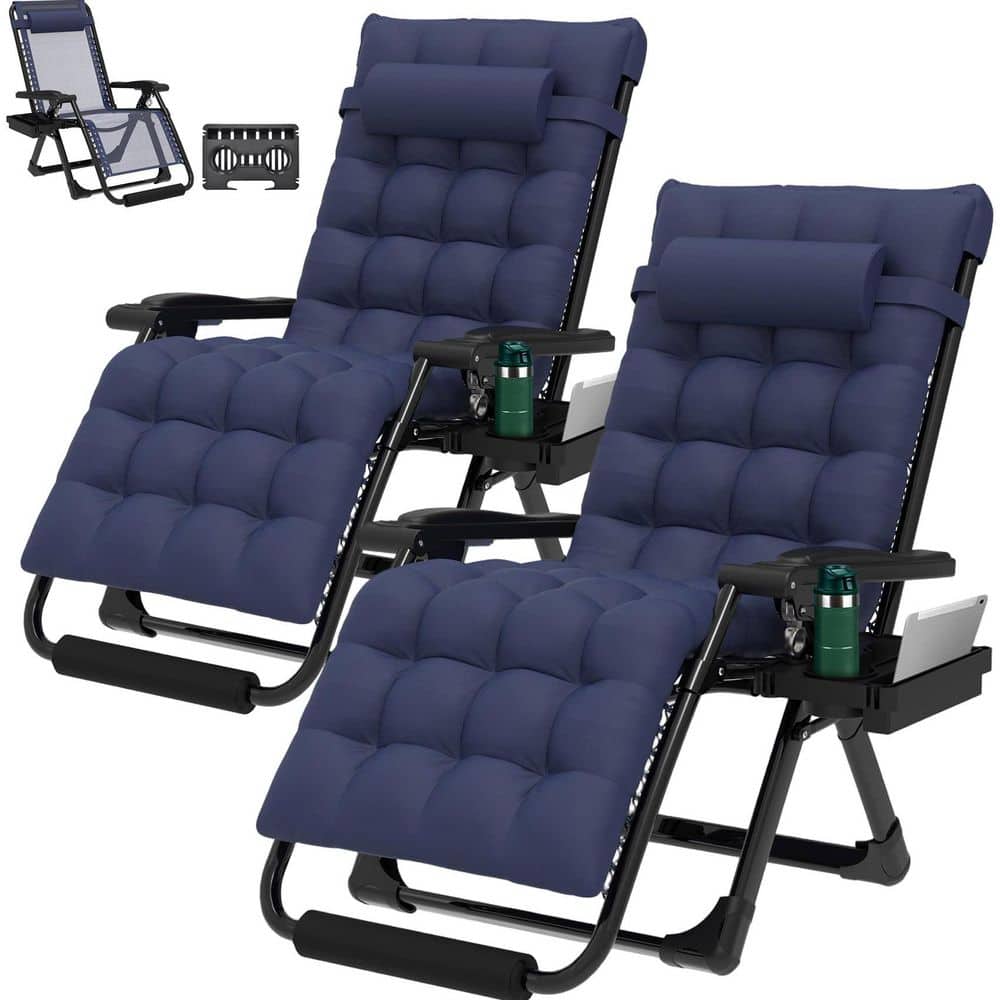 2 Piece 29 in. XL Zero Gravity Chair 500 lbs., Folding Reclining Patio Lounge Chair with Cushion, Steel Frame price history on PriceWatchPro