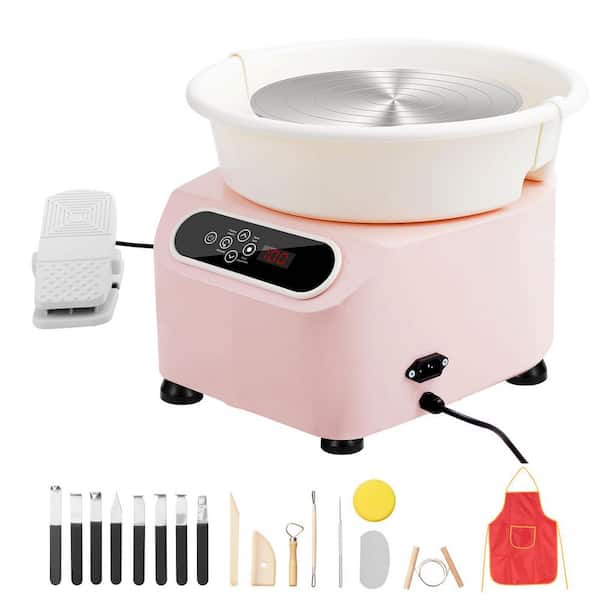 Pottery Wheel, 11 in. Pottery Forming Machine, 450W Electric Wheel, Direct Drive Ceramic Wheel for DIY Art Craft, Pink
