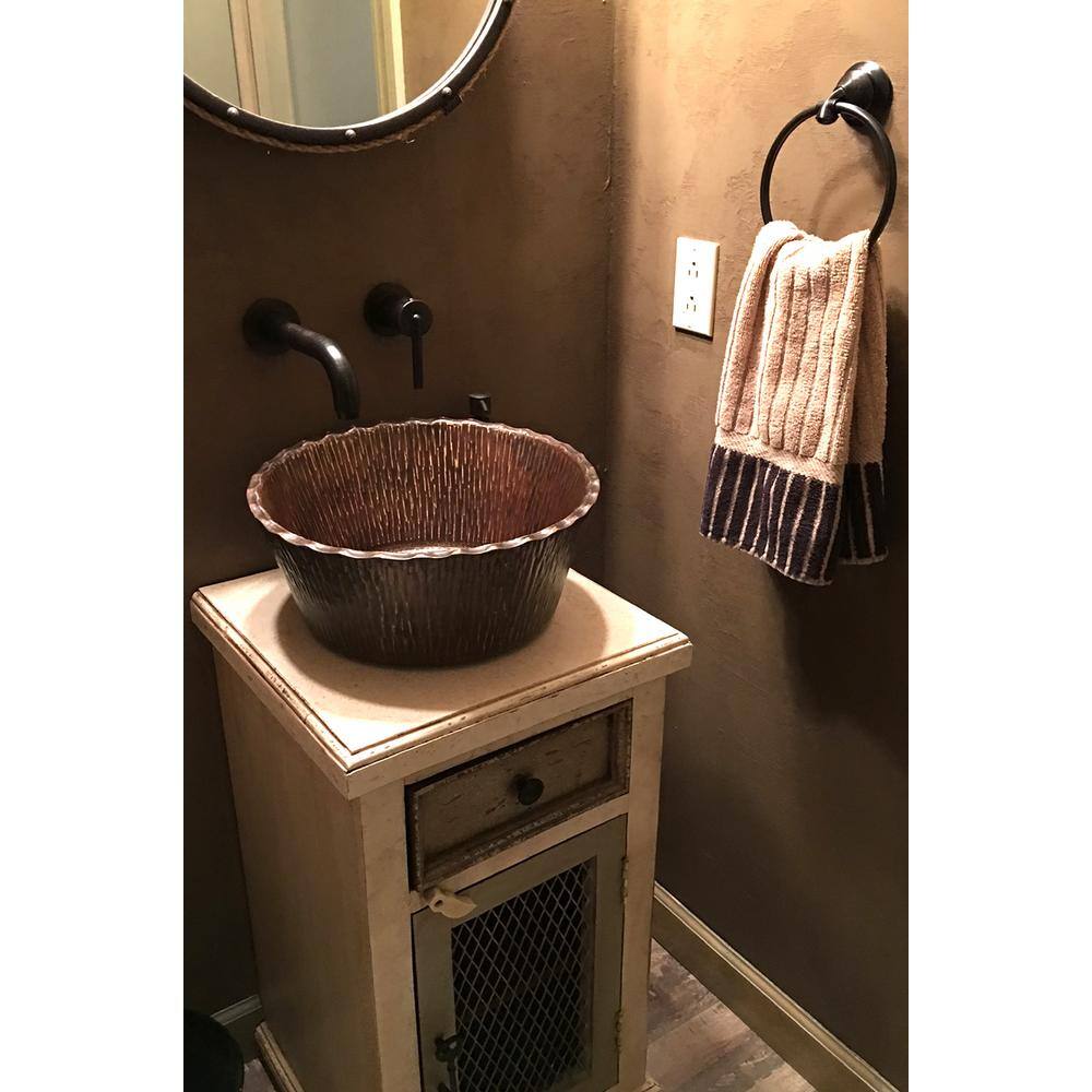 Handcrafted Hammered Copper Above-Counter Vessel Sink