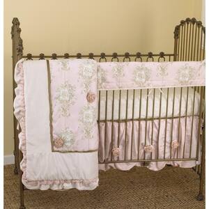 Lollipops and Roses Cotton Floral Front Crib Rail Cover Up