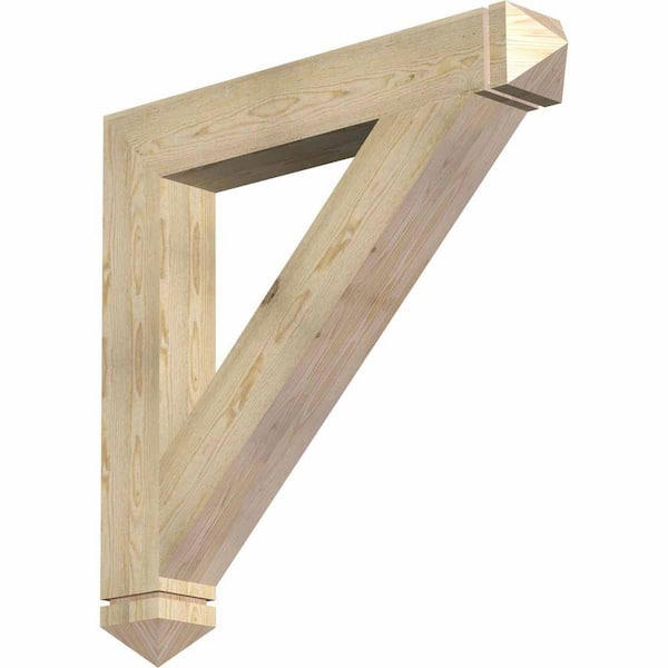 Ekena Millwork 6 in. x 42 in. x 42 in. Douglas Fir Traditional Arts and Crafts Rough Sawn Bracket
