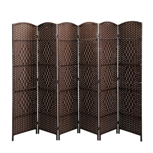 Cisvio 70.9 in. Folding Wood Garden Divider Screens 6-Panel Screen Room Dividers Folding Privacy Screens