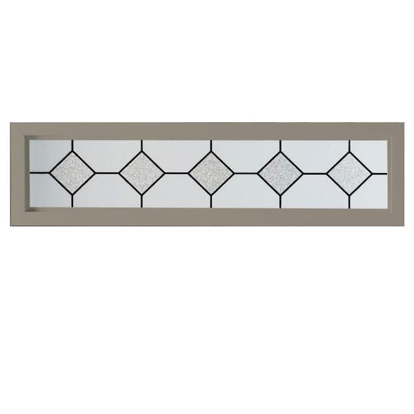 47.5 in. x 11.5 in. Mission Decorative Glass Picture Vinyl Window - Driftwood