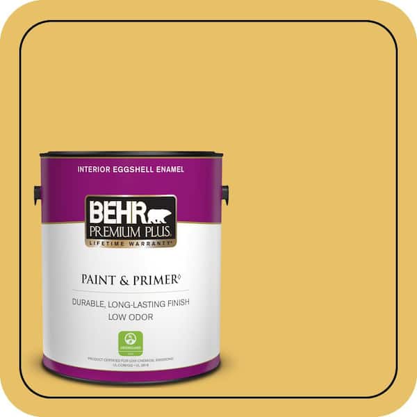 BEHR PREMIUM PLUS 1 gal. #360D-5 Golden Chalice Eggshell Enamel Low Odor Interior Paint & Primer