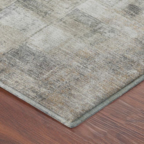Mayfield Premium Machine Washable Abstract AMF2248 Beige 2 ft. x 7 ft. Runner Rug
