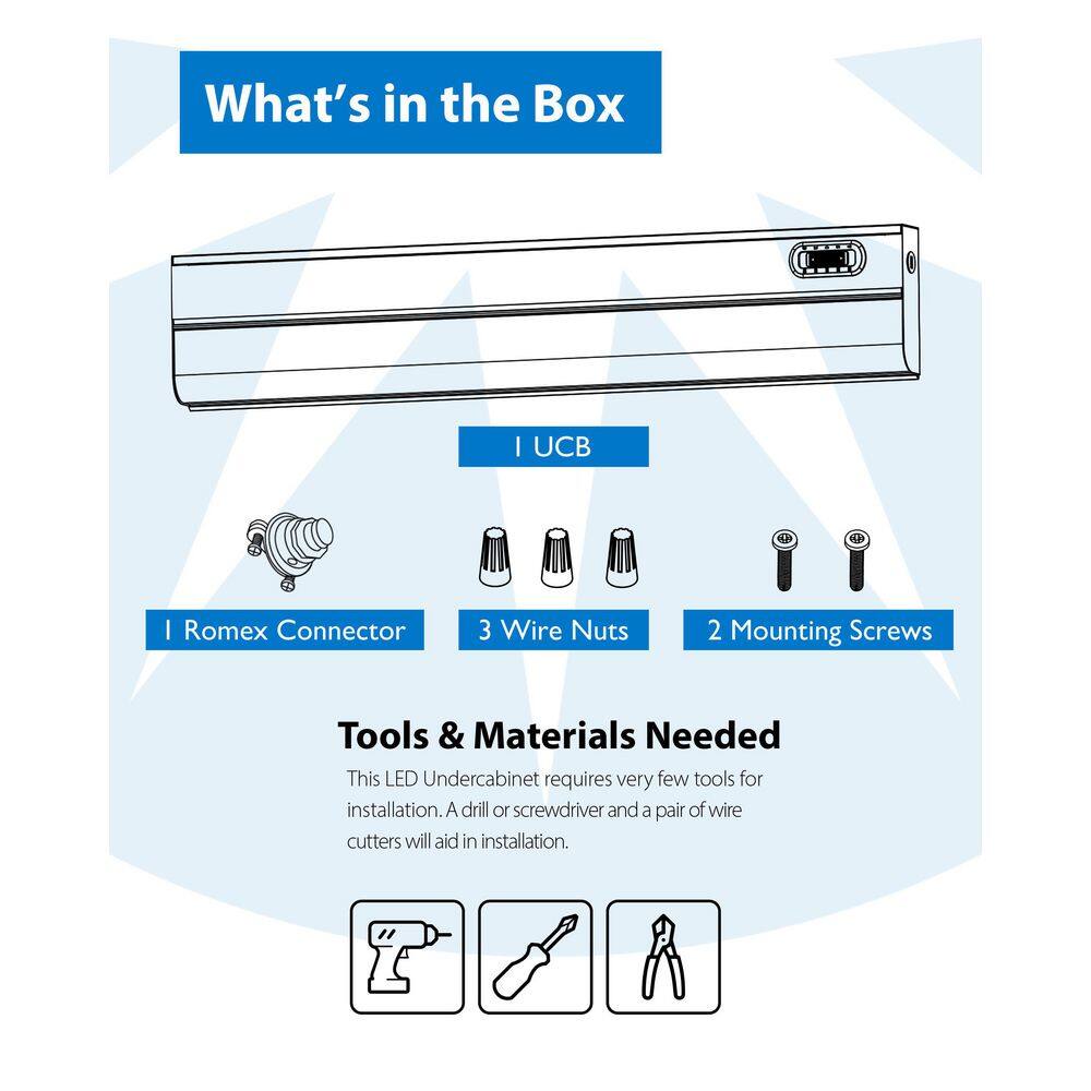 12-Inch Adjustable White LED Under Cabinet Light Bar