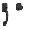 Schlage Century-Broadway Matte Black Entry Door Handleset with Broadway
