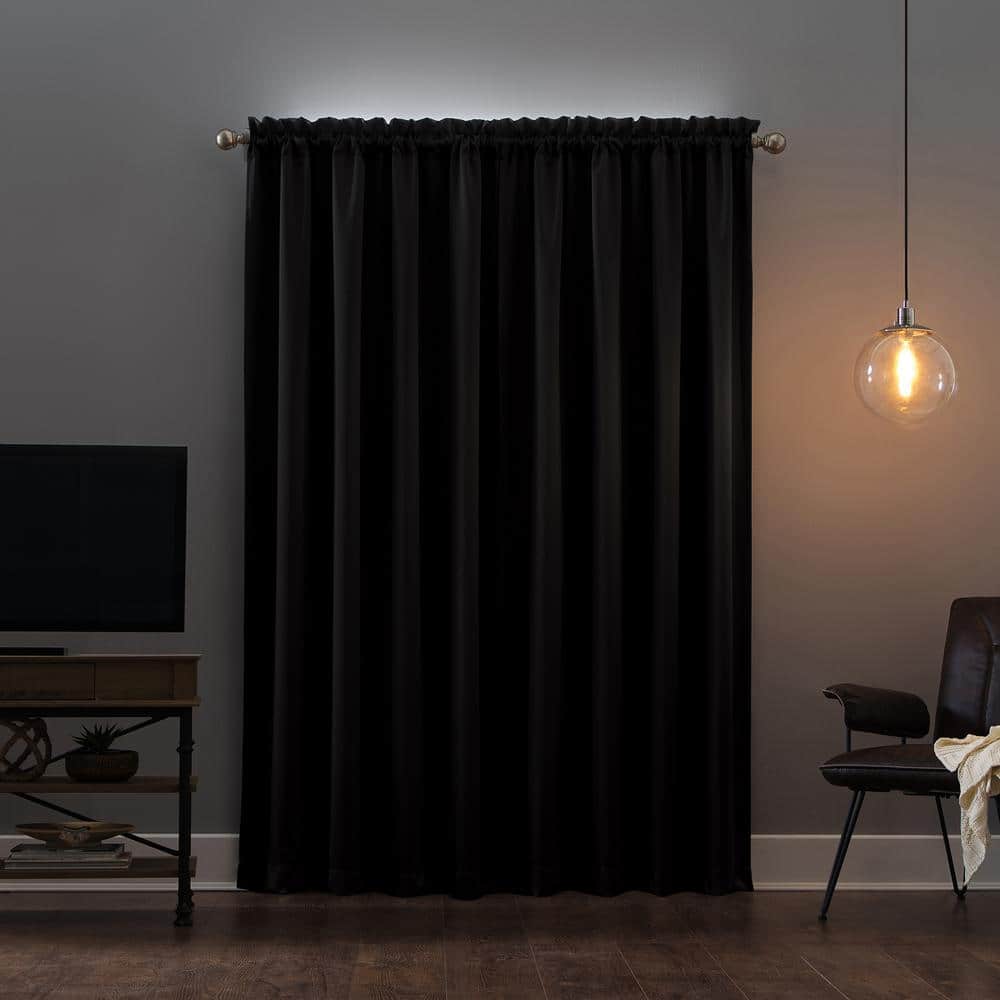 Coal Blackout Rod Pocket Polyester Curtain Panel