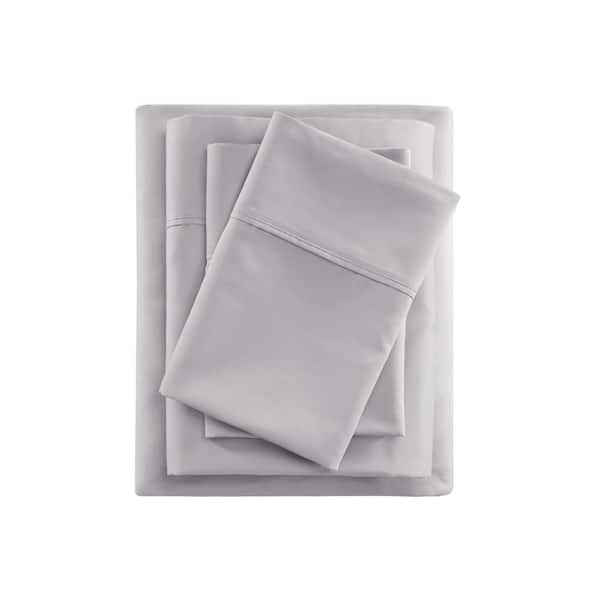 Beautyrest 600 Thread Count 4-Piece Grey Cooling Cotton Queen Sheet Set
