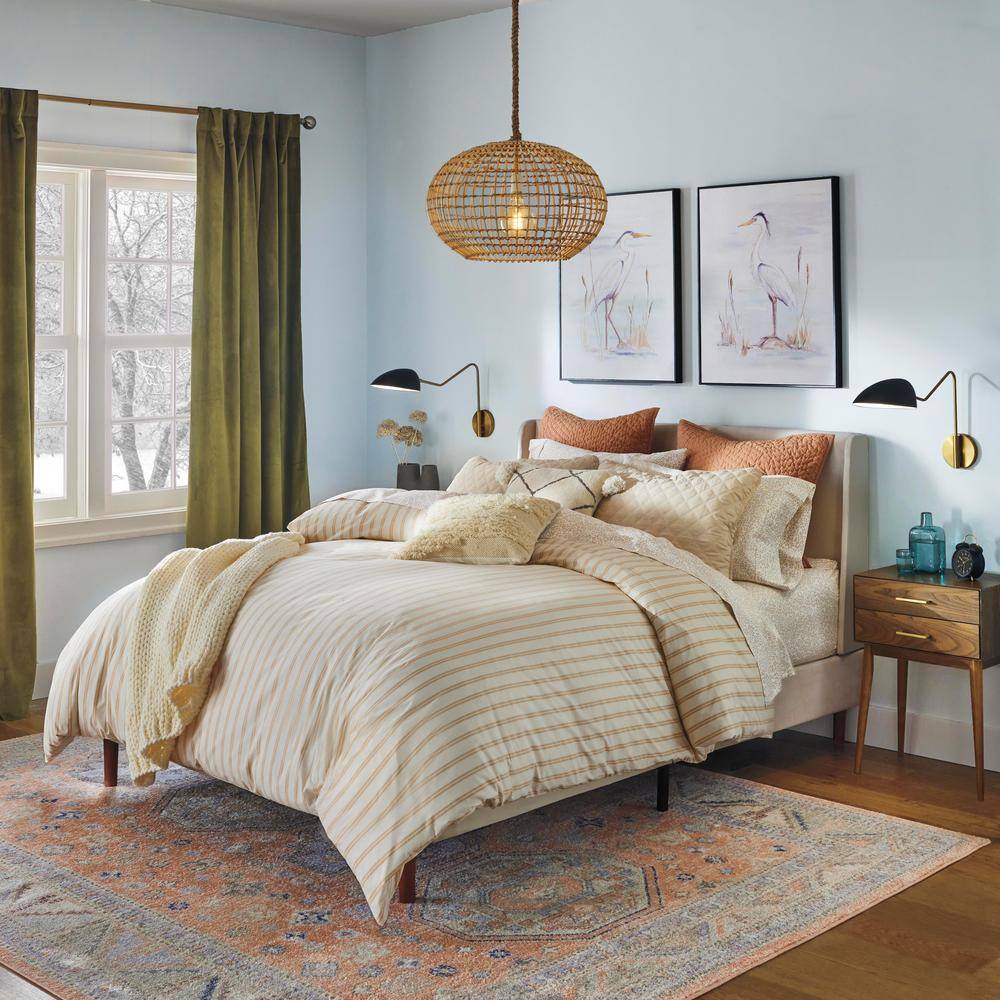 Walden Adjustable Arc Floor Lamp with Off-White Shade and Satin Steel Base