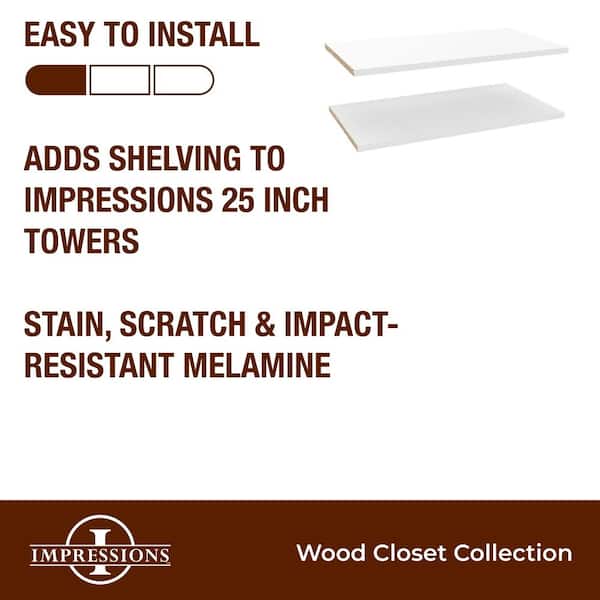 Impressions White Shelves for 25 in. W Impressions Tower (2-Pack)