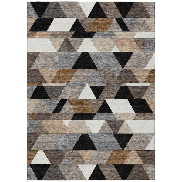 Chantille Machine Washable Indoor/Outdoor Abstract ACN2526 Black 3 ft. x 4 ft. Area Rug
