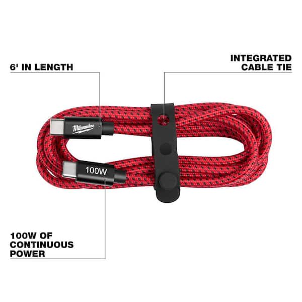 100W 6ft USB-C Cable