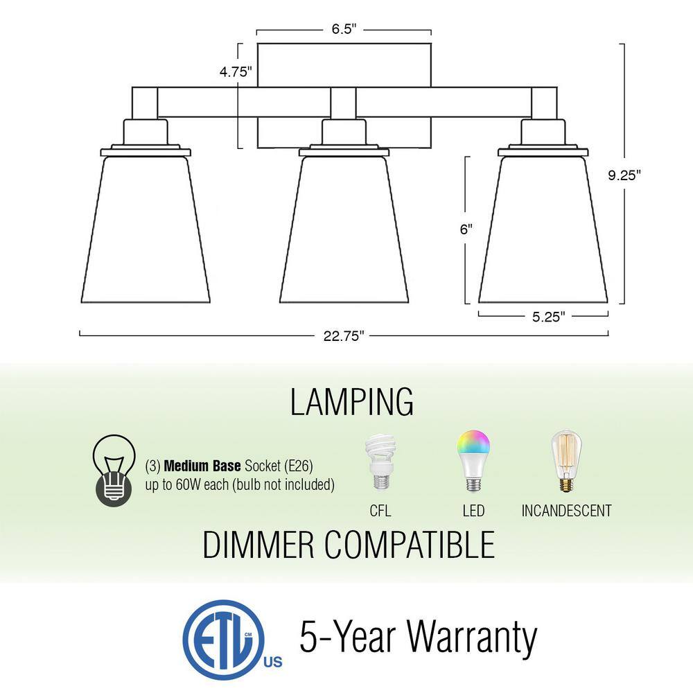 Asher 23" Black and Smoked Birch Wood Bathroom Vanity Light Set