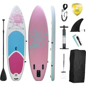 Summer New 124 in. Inflatable Stand Up Paddle Board for Adults and Youth, with Accessories and Backpack, Pink