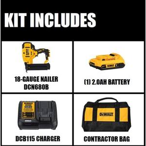 20V MAX XR Lithium-Ion 18-Gauge Cordless Brad Nailer Kit