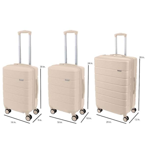 GForce G-Force 3-Piece Expandable Rolling Luggage Set in Ivory