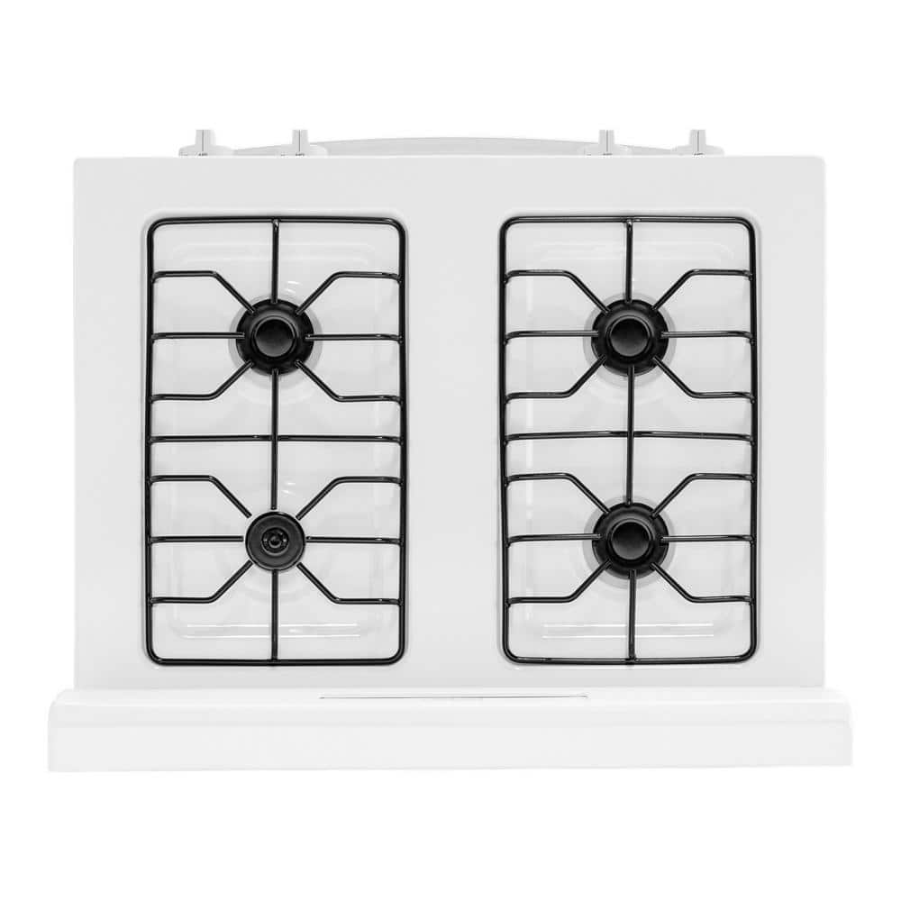 30-Inch White Freestanding Natural Gas Range with Broiler Drawer