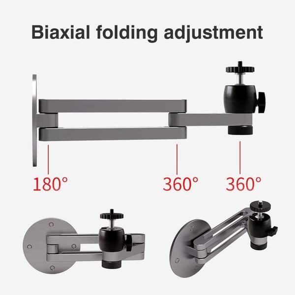 Foldable Projector Wall Mount - Universal Aluminum Alloy Adjustable Mount With 1/4 Inch Screw