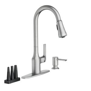 Milton Single-Handle Pull-Down Sprayer Kitchen Faucet with Reflex and Power Clean Attachments in Spot Resist Stainless