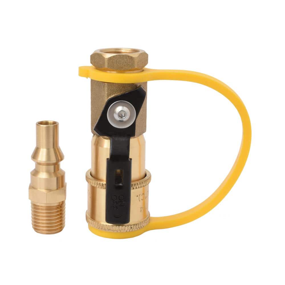 Brass 1/4' RV Propane Quick Connect Connector Adapter Gas BBQ Grill Fitting 