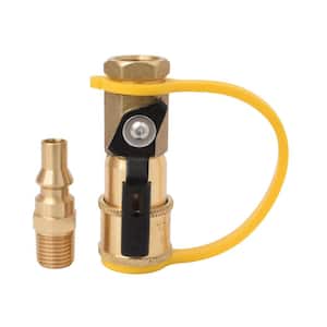 1/4 in. RV Propane Quick Connect Adapter for Propane Hose, Propane or Natural Gas Shutoff Valve and Full Flow Plug
