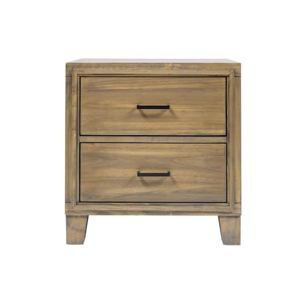 Furniture of America Laton 2-Drawer Light Oak Nightstand
