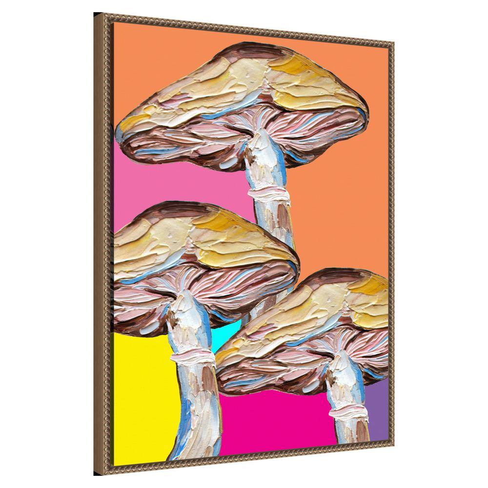 Colorful Abstract Mushroom Framed Canvas Wall Art
