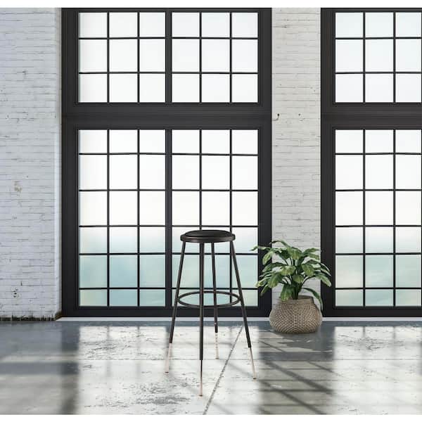 32 -39 in. Black Height Adjustable Heavy Duty Steel Frame Vinyl Padded Stool (Pack of 2)