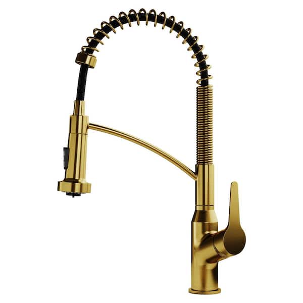 Scottsdale Single Handle Pull-Down Sprayer Kitchen Faucet in Gold
