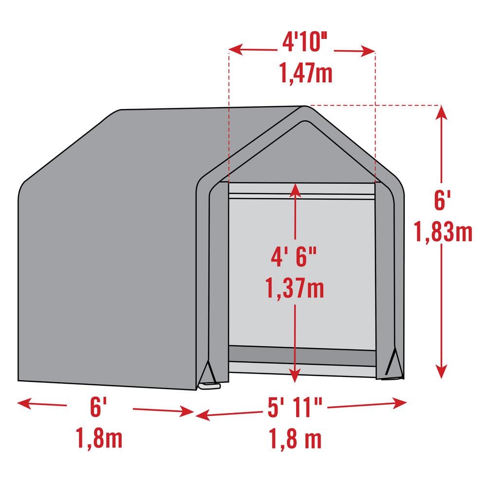 Scotts 6 ft. x 6 ft. Green Galvanized Steel Storage Shed