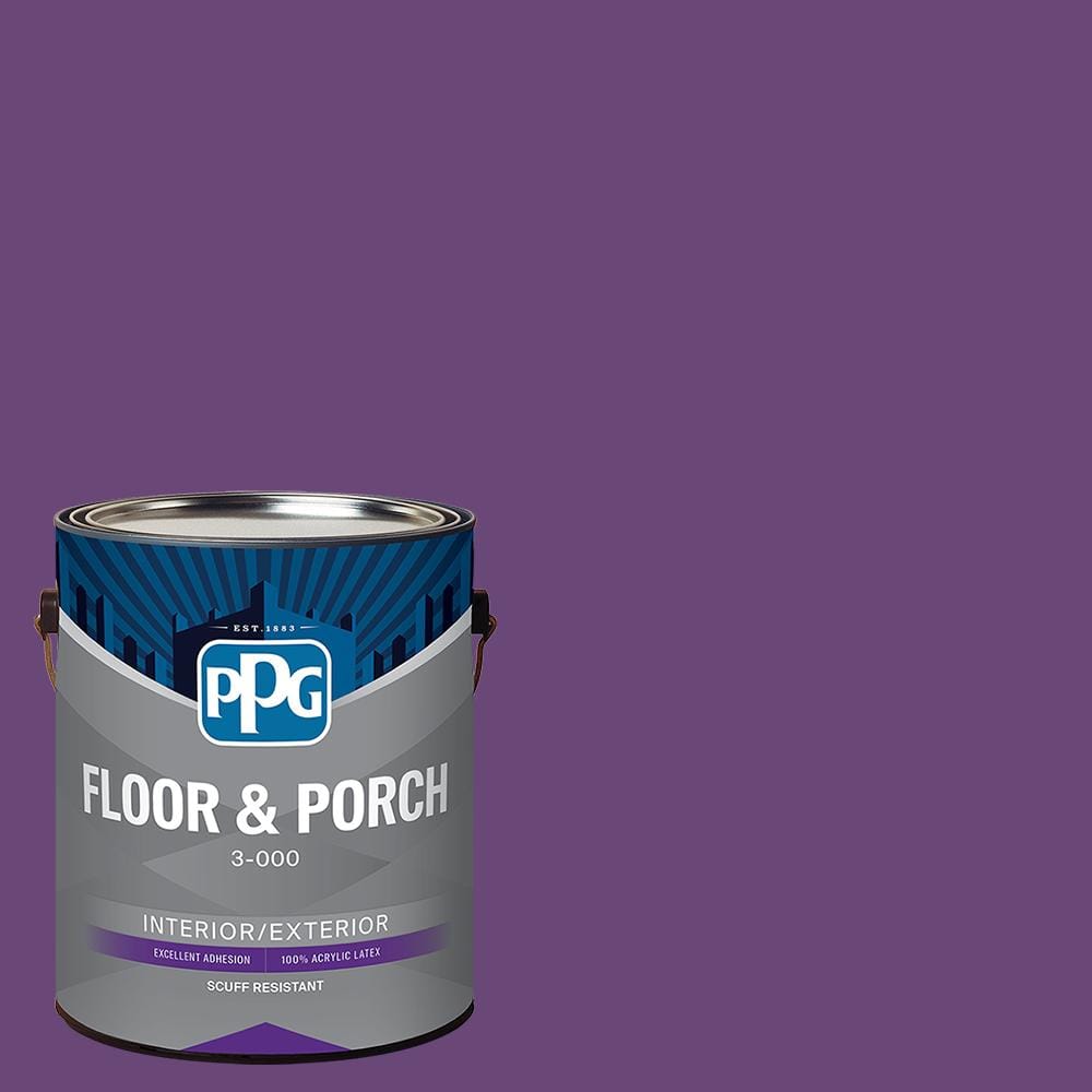 PPG 1 gal. PPG1176-7 Perfectly Purple Satin Interior/Exterior Floor and  Porch Paint PPG1176-7FP-1SA - The Home Depot