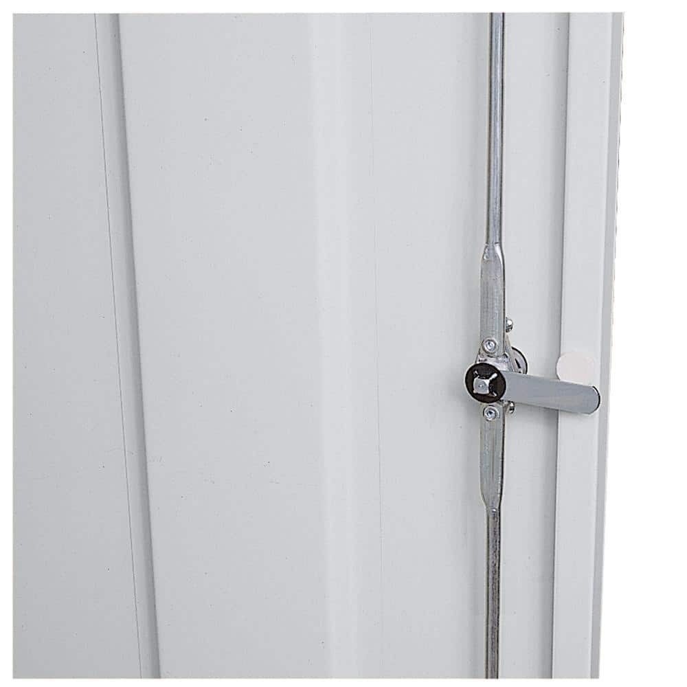 Dove Gray Freestanding Lockable Steel Cabinet with Adjustable Shelving