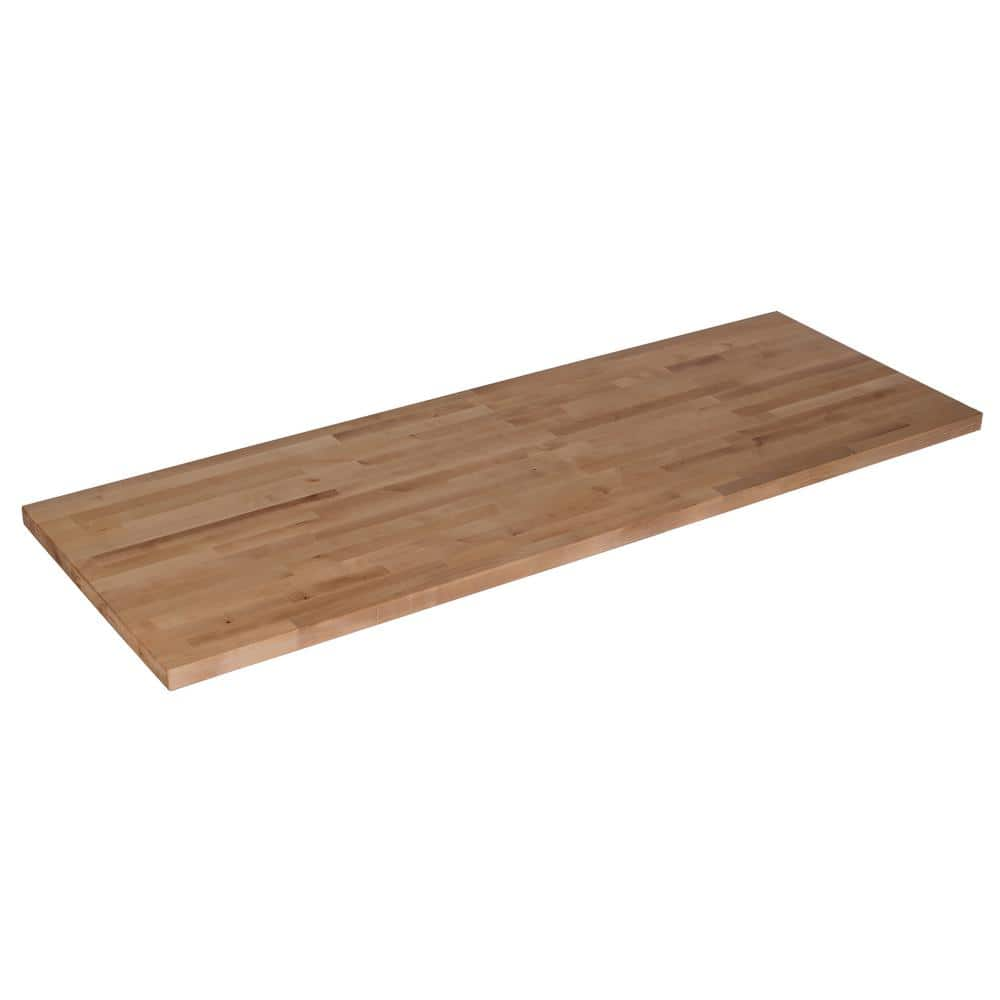 Hardwood Reflections Unfinished Birch 6 17 Ft L X 25 In D X 1 5 In T Butcher Block Countertop Bbct152574c The Home Depot